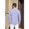 image:imageCOOFANDY Mens Button Down Long Sleeve Plaid Cotton Wrinkle Free Dress ShirtBlue White Gingham