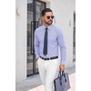 image:imageCOOFANDY Mens Button Down Long Sleeve Plaid Cotton Wrinkle Free Dress ShirtBlue White Gingham