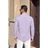 image:imageCOOFANDY Mens Button Down Long Sleeve Plaid Cotton Wrinkle Free Dress ShirtPurple Gingham