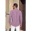 image:imageCOOFANDY Mens Button Down Long Sleeve Plaid Cotton Wrinkle Free Dress ShirtRed  Check