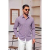image:imageCOOFANDY Mens Button Down Long Sleeve Plaid Cotton Wrinkle Free Dress ShirtRed Gingham