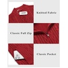 image:imageCOOFANDY Mens Cardigan Sweater Cable Knitted Full Zip Sweaters with Pockets02 Wine Red