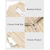 image:imageCOOFANDY Mens Cardigan Sweater Cable Knitted Full Zip Sweaters with PocketsBeige