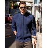 image:imageCOOFANDY Mens Cardigan Sweater Cable Knitted Full Zip Sweaters with PocketsBlue