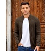 image:imageCOOFANDY Mens Cardigan Sweater Cable Knitted Full Zip Sweaters with PocketsBrown