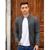 image:imageCOOFANDY Mens Cardigan Sweater Cable Knitted Full Zip Sweaters with PocketsHeathered Black