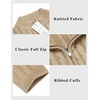 image:imageCOOFANDY Mens Cardigan Sweater Cable Knitted Full Zip Sweaters with PocketsKhaki