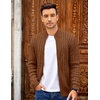 image:imageCOOFANDY Mens Cardigan Sweater Cable Knitted Full Zip Sweaters with PocketsReddish Brown