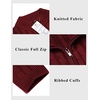 image:imageCOOFANDY Mens Cardigan Sweater Cable Knitted Full Zip Sweaters with PocketsWine Red