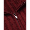 image:imageCOOFANDY Mens Cardigan Sweater Cable Knitted Full Zip Sweaters with PocketsWine Red