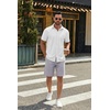 image:imageCOOFANDY Mens Casual Shorts Cotton Drawstring 9 inch Chino Stretch ShortsLight Grey