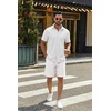 image:imageCOOFANDY Mens Casual Shorts Cotton Drawstring 9 inch Chino Stretch ShortsWhite