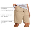 image:imageCOOFANDY Mens Casual Shorts Cotton Elastic Waist Drawstring Beach ShortsDark Khaki