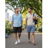 image:imageCOOFANDY Mens Casual Shorts Cotton Elastic Waist Drawstring Summer Shorts2 Pack  Black  Denim Blue