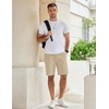 image:imageCOOFANDY Mens Casual Shorts Cotton Elastic Waist Drawstring Summer Shorts2 Pack  Black  Light Khaki