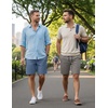 image:imageCOOFANDY Mens Casual Shorts Cotton Elastic Waist Drawstring Summer Shorts2 Pack  Dark Grey  Denim Blue