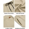 image:imageCOOFANDY Mens Casual Shorts Cotton Elastic Waist Drawstring Summer Shorts2 Pack  Dark Grey  Khaki