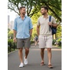 image:imageCOOFANDY Mens Casual Shorts Cotton Elastic Waist Drawstring Summer Shorts2 Pack  Dark Grey  Light Grey