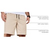 image:imageCOOFANDY Mens Casual Shorts Cotton Elastic Waist Drawstring Summer ShortsBeige