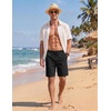 image:imageCOOFANDY Mens Casual Shorts Cotton Elastic Waist Drawstring Summer ShortsBlack