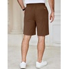 image:imageCOOFANDY Mens Casual Shorts Cotton Elastic Waist Drawstring Summer ShortsBrown2