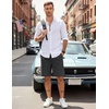 image:imageCOOFANDY Mens Casual Shorts Cotton Elastic Waist Drawstring Summer ShortsCarbon Grey