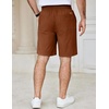 image:imageCOOFANDY Mens Casual Shorts Cotton Elastic Waist Drawstring Summer ShortsClay Brown