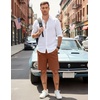image:imageCOOFANDY Mens Casual Shorts Cotton Elastic Waist Drawstring Summer ShortsClay Brown