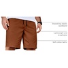 image:imageCOOFANDY Mens Casual Shorts Cotton Elastic Waist Drawstring Summer ShortsClay Brown