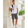 image:imageCOOFANDY Mens Casual Shorts Cotton Elastic Waist Drawstring Summer ShortsCoconut Tree Dark Grey