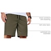 image:imageCOOFANDY Mens Casual Shorts Cotton Elastic Waist Drawstring Summer ShortsDark Green