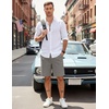 image:imageCOOFANDY Mens Casual Shorts Cotton Elastic Waist Drawstring Summer ShortsDark Grey