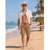 image:imageCOOFANDY Mens Casual Shorts Cotton Elastic Waist Drawstring Summer ShortsDark Khaki