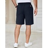 image:imageCOOFANDY Mens Casual Shorts Cotton Elastic Waist Drawstring Summer ShortsDark Navy Blue