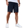 image:imageCOOFANDY Mens Casual Shorts Cotton Elastic Waist Drawstring Summer ShortsDark Navy Blue