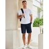 image:imageCOOFANDY Mens Casual Shorts Cotton Elastic Waist Drawstring Summer ShortsDark Navy Blue