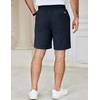 image:imageCOOFANDY Mens Casual Shorts Cotton Elastic Waist Drawstring Summer ShortsDark Navy Blue