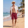 image:imageCOOFANDY Mens Casual Shorts Cotton Elastic Waist Drawstring Summer ShortsDark Red