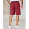 image:imageCOOFANDY Mens Casual Shorts Cotton Elastic Waist Drawstring Summer ShortsDark Red