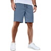 image:imageCOOFANDY Mens Casual Shorts Cotton Elastic Waist Drawstring Summer ShortsDenim Blue