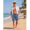 image:imageCOOFANDY Mens Casual Shorts Cotton Elastic Waist Drawstring Summer ShortsDenim Blue