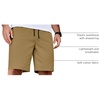 image:imageCOOFANDY Mens Casual Shorts Cotton Elastic Waist Drawstring Summer ShortsLight Brown