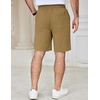 image:imageCOOFANDY Mens Casual Shorts Cotton Elastic Waist Drawstring Summer ShortsLight Brown