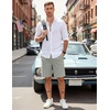 image:imageCOOFANDY Mens Casual Shorts Cotton Elastic Waist Drawstring Summer ShortsSage Green