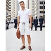 image:imageCOOFANDY Mens Casual Shorts Cotton Elastic Waist Drawstring Summer ShortsWhite