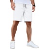 image:imageCOOFANDY Mens Casual Shorts Cotton Elastic Waist Drawstring Summer ShortsWhite