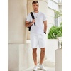 image:imageCOOFANDY Mens Casual Shorts Cotton Elastic Waist Drawstring Summer ShortsWhite