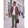 image:imageCOOFANDY Mens Corduroy Pants Casual Elastic Waist Drawstring SweatpantsArmy Green