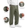 image:imageCOOFANDY Mens Corduroy Pants Casual Elastic Waist Drawstring SweatpantsArmy Green