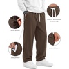 image:imageCOOFANDY Mens Corduroy Pants Casual Elastic Waist Drawstring SweatpantsDark Brown